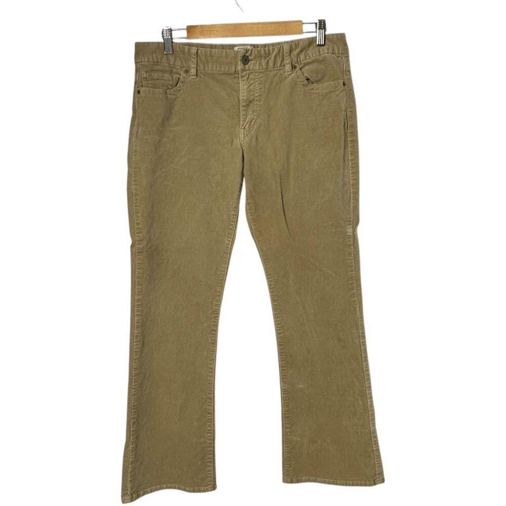 Old Navy Womens Stretch Corduroy Pants Size 12 Beige Bootcut Casual Cotton Blend